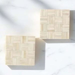 <b>Mosaic</b> Art Bone Inlay Drink Mats Handcrafted Tabletop Decor Accessories for Luxury Living Rooms - Product Image 3