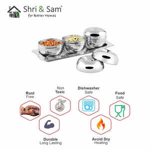 Stainless Steel Hammered Canister with Tray <b>Beverage</b> <b>Serving</b> <b>Set</b> - Product Image 2