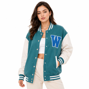 Chaqueta Varsity Corta Personalizada para Mujer, Bordado de Letras en Chenilla, Manga Larga, Estilo Universitario, Bomber Y2K, Moda Urbana, Ropa Exterior 2026 - Product Image 6