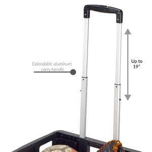 Chariot utilitaire pliable avec bac de rangement en plastique noir 15" x 13" x 14.2" – Rangement mobile pour garage, cuisine, bureau, outils - Product Image 4