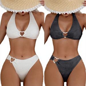 Conjunto de Bikini de 2 Piezas con Estampado de Leopardo, Diseño Hueco, 5 Colores, Decoración Bordada, Secado Rápido, Ecológico, Nueva Colección - Product Image 1