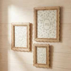 Hand Crafted Boho Scalloped Beaded Wood Photo <b>Frame</b>, Rustic <b>Picture</b> <b>Frame</b>, Wall&Tabletop <b>Frame</b>, Farmhouse Home Decor,Single Fram - Product Image 6