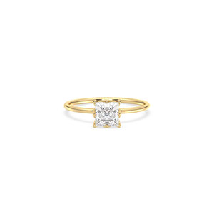 Bague de fiançailles solitaire REYES en diamant de laboratoire HPHT CVD étincelant en or massif 14 carats, certifiée IGI, bijoux fins pour femmes - Product Image 2