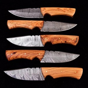 Mejor Precio Cuchillo de Hoja Fija de Acero de Damasco Dustline Commodities, Lote Surtido con Funda de Cuero, Hecho a Mano, para Camping, Fácil de Transportar - Product Image 1