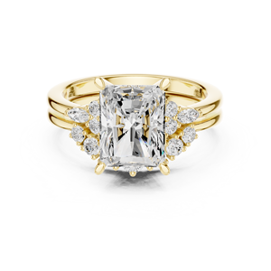 แหวนเพชรทรงรัศมี 2.50 กะรัต ทอง 14K หรูหราสง่างาม ได้รับการรับรองจาก IGI พร้อมวงแหวนเข้าชุด สำหรับผู้หญิง เหมาะสำหรับงานหมั้นและงานแต่งงาน - Product Image 1