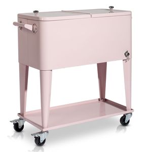 Carrello Frigo Rosa da Esterno con Ruote Bloccabili e Apribottiglie Integrato - Product Image 4