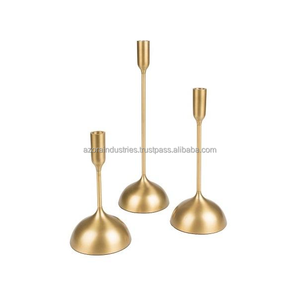 Bougeoirs votifs en fer de luxe modernes pour la décoration intérieure de mariage Bougeoir à bougie chauffe-plat géométrique en fil d'or - Product Image 1