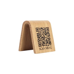 Porta Menús de Madera con Código QR Grabado Personalizado, Soporte de Mesa Tipo Carpa, Diseño Rectangular Moderno, Madera Natural Antigua, para Restaurante, Cafetería, Hotel - Product Image 1