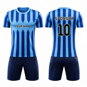 Conjunto de Uniforme de Fútbol Unisex de Alta Calidad, Sublimado, de Secado Rápido, Transpirable, 100% Poliéster, Antibacteriano, Manga Corta - Product Image 1