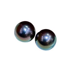 Pendientes de Perlas Naturales Verde Pavo Real de Tahití de 9-10 mm, Brillantes, Impecables, Versátiles, Plata de Ley 925, para Uso Diario - Product Image 5