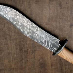 Full Tang Hunting <b>Knife</b> Heavy Duty with Wood Handle <b>Sharpened</b> Clip Point Blade for Field Customizable OEM Support for DIY - Product Image 3