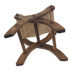Taburete Plegable de Madera con Acabado Natural Clásico, Asiento Plegable de Madera para Hogar, Cocina, Jardín, Estilo Rústico - Product Image 6