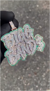 Colgante Personalizado de Hip Hop para Hombre con Diamantes de Laboratorio y Moissanita, Plata de Ley 925, Letra Inicial o Nombre - Product Image 3