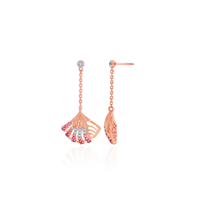 GLEAMORA ENTERPRISE Boucles d'oreilles pendantes géométriques tendance en or jaune 14 carats avec diamants de laboratoire pour femmes - Product Image 2