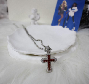 Pendentif croix en moissanite, argent sterling 925, bijou religieux, cadeau unisexe - Product Image 2