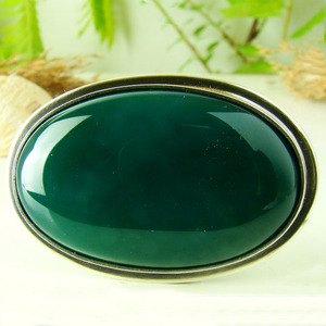 Bague en onyx vert naturel, argent 925, bijoux en pierres précieuses faits à la main, bague unisexe - Product Image 2