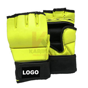 Gants de boxe en cuir PU de qualité supérieure avec coutures renforcées, protection épaisse des jointures et attache de poignet sécurisée en velcro - Product Image 1