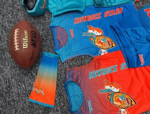 Nouvel ensemble uniforme de football américain NewRacer Stars, imprimé camouflage, anti-humidité, 100 % polyester, taille élastique, tenue de sport complète - Product Image 6