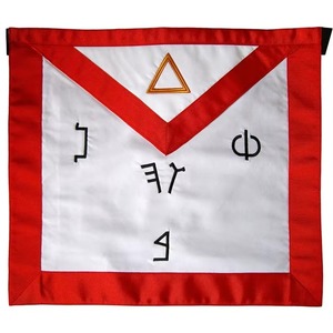 Parche Masónico Single Star Trader para Mandil con Bordado de Cruz Roja y Corona Dorada, Accesorio Formal Cuatro Estaciones MR-10011 - Product Image 5