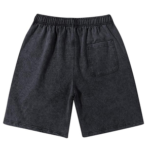 กางเกงขาสั้นผ้าฝ้ายฟอกสีสไตล์วินเทจ พิมพ์โลโก้ตามสั่ง ผลิตจากโรงงาน ผ้าเฟรนช์เทอร์รี่ทรงโอเวอร์ไซส์ ขายส่งจำนวนมาก - Product Image 4