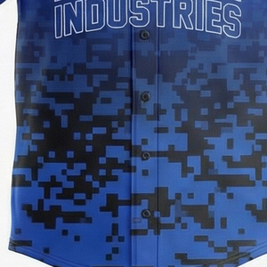 Maillot de baseball personnalisé par sublimation, camouflage numérique vert néon noir, vêtements d'équipe athlétique MALUZA INDUSTRIES - Product Image 2