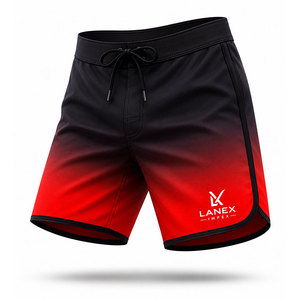 Custom Design Men's Quick Dry Gradient Board Shorts Black Red <b>Surf</b> Swim Trunks Lightweight Beach Shorts Custom Sublimation Print - Product Image 1