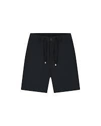 Nouveau Short Bermuda Homme 2026 Couleur Unie avec Cordon de Serrage Taille Mi-Haute Style Décontracté 100% Coton Toile Séchage Rapide Noir En Promotion - Product Image 3