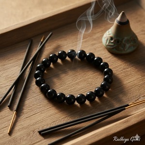 Wholesale Handcrafted Natural Black Tourmaline <b>Beaded</b> <b>Bracelet</b> Black Tourmaline Shield Crystal <b>Bracelet</b> for Healing - Product Image 5