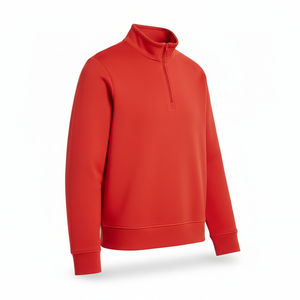 Sudadera de Forro Polar con Media Cremallera para Hombre, Invierno, Tejido Ecológico, Teñido Liso, Poliéster/Algodón, Transpirable - Product Image 2