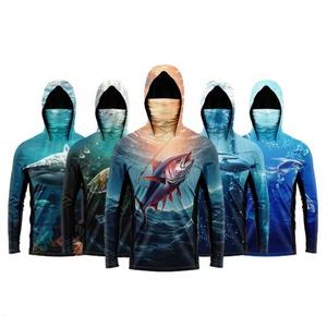 Camisetas Personalizadas Baratas de Manga Larga para Hombre, 88% Poliéster, 12% Elastano, UPF 50, Transpirables y de Talla Grande, Camiseta de Pesca Sublimada - Product Image 1