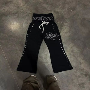 Sudadera con Capucha y Pantalones de Chándal de Felpa de Algodón de Alta Calidad de 340 g/m² para Invierno/Primavera, Unisex, con Logotipo Personalizado, Talla Grande, con Cordón Ajustable - Product Image 4