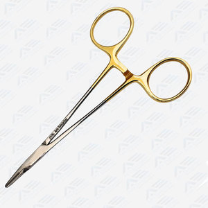 Porte-aiguille Halsey à mâchoires droites en acier inoxydable, instrument chirurgical, vétérinaire, dentaire, médical, avec poignée annulaire et cliquet - Product Image 6