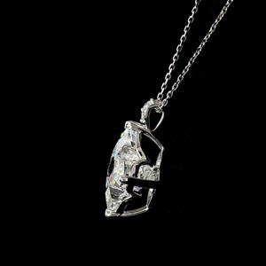 Collier pendentif floral en diamant de laboratoire certifié IGI, or 10K 14K 18K, argent 925 935, bijoux tendance pour mariage et fête - Product Image 4