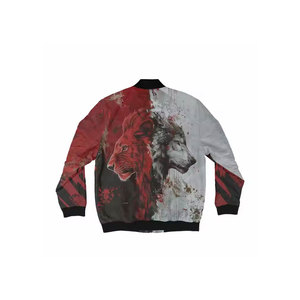 High Quality <b>Men's</b> Denim <b>Varsity</b> <b>Jacket</b> Stand Collar Customizable <b>Bomber</b> Design Print Private Label Wholesale Waterproof <b>Jacket</b> - Product Image 4