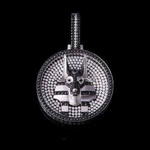 Collier personnalisé en argent sterling 925 avec pendentif moissanite rond, breloque animal incrustée de pierres, bijoux hip-hop - Product Image 3