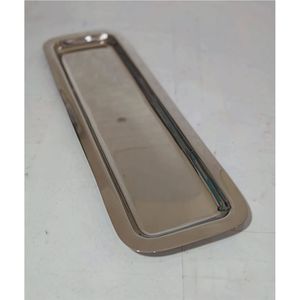 Modern <b>Silver</b> Metal Decorative Tray Oval <b>Mirror</b> Finish Jewelry Cosmetic Organizer Luxury Buffet Serving Platter with Handle Tray - Product Image 3