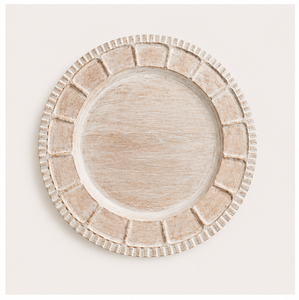 Handcrafted Whitewashed Wood Charger Plate for Wedding Decoration Round Wooden Dinnerware Wholesale for <b>Party</b> <b>Table</b> Settings - Product Image 3