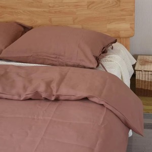 Parure de lit en lin pur 100% stonewashed sur mesure, comprenant 1 housse de couette et 2 taies d'oreiller - Product Image 1