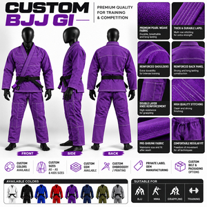 Kimono de Jiu-Jitsu personnalisé BJJ, uniforme d'arts martiaux brésiliens, vente en gros, fabricant, usine, tissage perlé lourd - Product Image 4