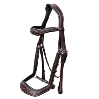 Bridon de saut d'obstacles en cuir de qualité supérieure à forte demande avec nezier surélevé, disponible en plusieurs couleurs – Produit équestre