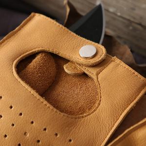 <b>Men</b> and Women's Cowhide Leather <b>Gloves</b> for Tactical Combat Training <b>Fingerless</b> Driving <b>Gloves</b> for Outdoor Daily Party Scenes - Product Image 4