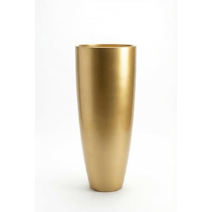 Juego de dos macetas modernas de metal con acabado texturizado y rayas verticales para uso decorativo en jardines interiores. - Product Image 6