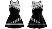 Uniforme de cheerleading OEM All Star avec strass, nom de l'équipe de cheerleading et de danse, tissu brillant, haute élasticité, logo personnalisé