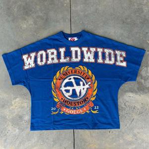 เสื้อยืดโอเวอร์ไซส์พิมพ์ลาย DTG สำหรับผู้ชาย แบบขายส่ง ออกแบบกราฟิกได้เอง เสื้อยืดทรงบ็อกซี่แบบครอป ผ้าฝ้าย 100% เนื้อหนา สำหรับผู้ชาย - Product Image 1