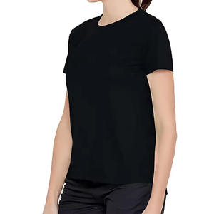 Camiseta informal de color sólido para mujer, elegante, de verano, corte regular, tejido personalizado, 100% algodón, talla grande, el mejor estilo, camisetas para mujer - Product Image 4