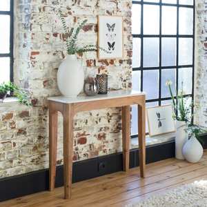 Table console Vandana Elara en bois de manguier et marbre - Product Image 2