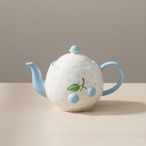 Théière en Porcelaine Fine de Qualité Supérieure 3460983C-1.0 NOUVELLE, Motif Myrtille Claire & Points, 1000ML - Product Image 3