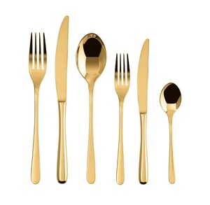 Ensemble de couverts modernes en or, manche fin, acier inoxydable, pour restaurant et hôtel - Product Image 5