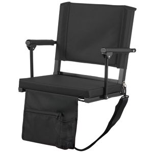 Sedia Portatile da Stadio con Braccioli, Supporto Lombare, Cuscino Spesso e Cinghie per Spalle - Product Image 1