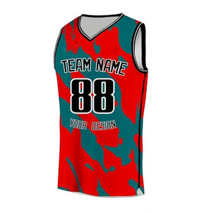 Maillot de basket-ball personnalisé pour hommes, haute qualité, 100% polyester, sans manches, col en V, tissu respirant à séchage rapide, service OEM, nom et numéro - Product Image 1